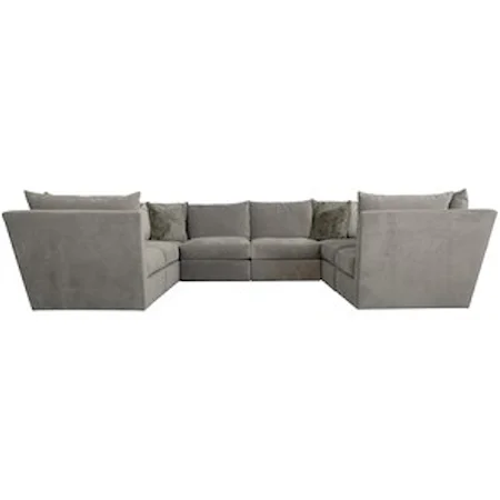 Contemporary 8-Piece Sectional with Comfort Luxe Feather Down Cushions